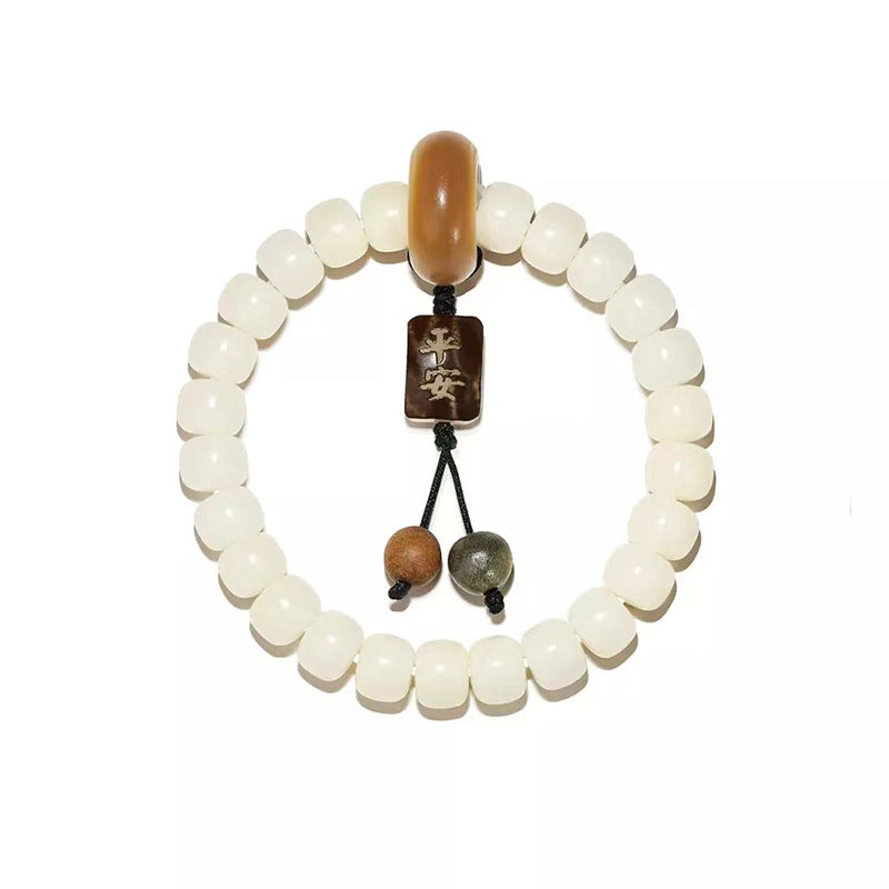 Fortune's Favor Sterling Silver Jade Bracelet with Blessing Pendant