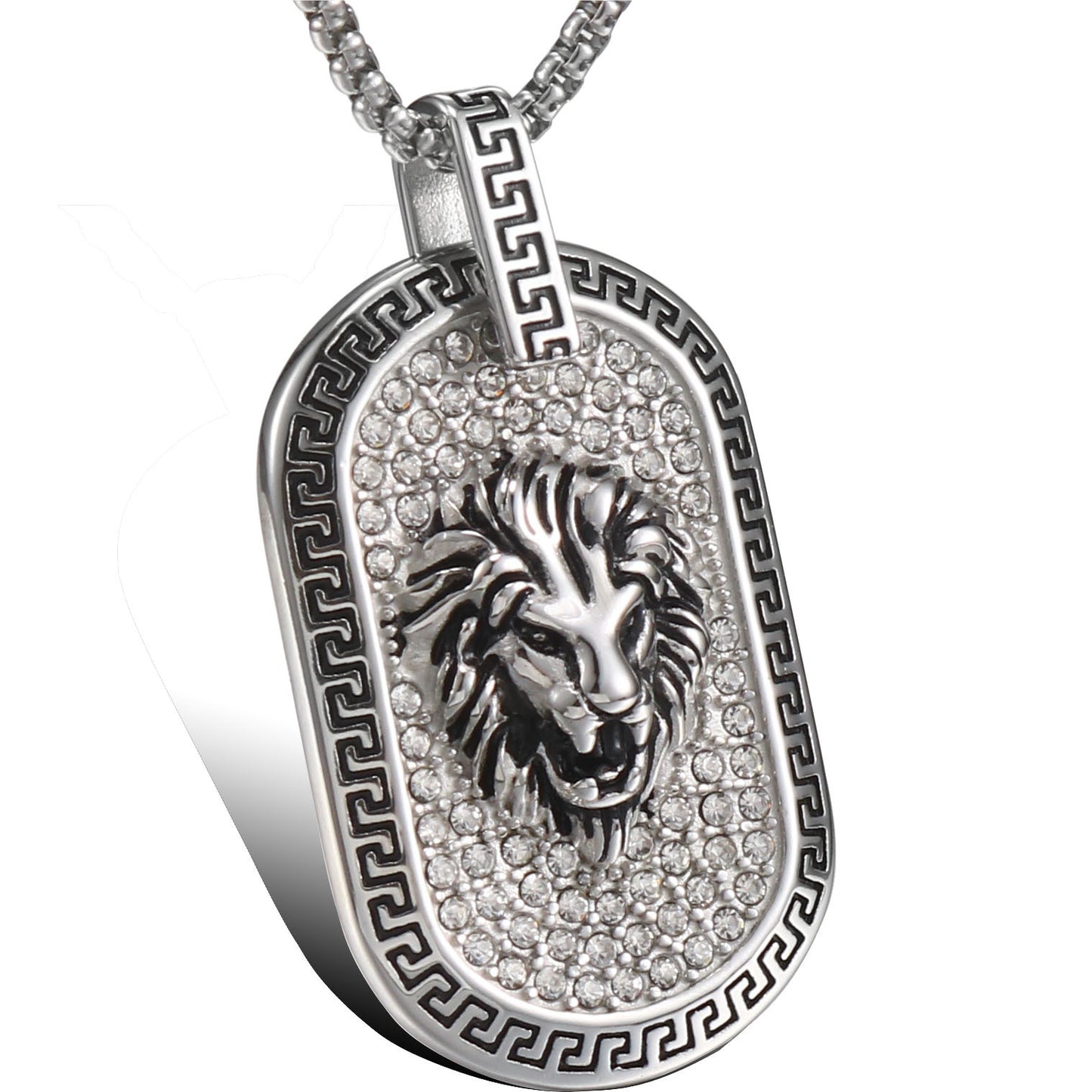 Titanium Steel Pendant with European and American Fashion Totem Lion Head Design for Men