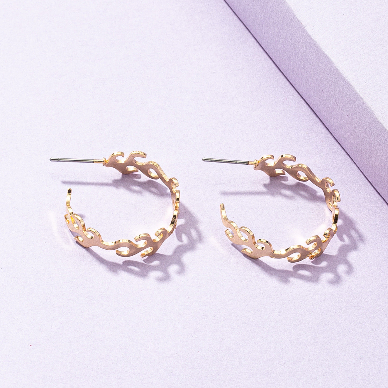 Fire & Geometry Statement Earrings - Vienna Verve Collection