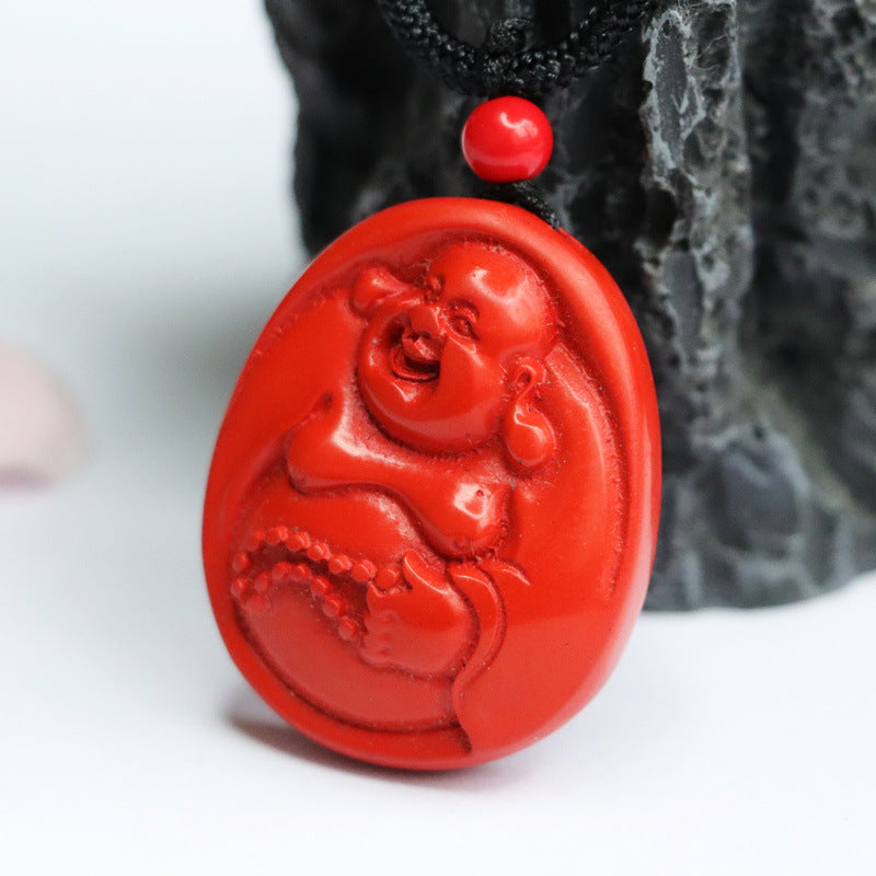 Cinnabar Buddha Pendant for Serenity and Blessings