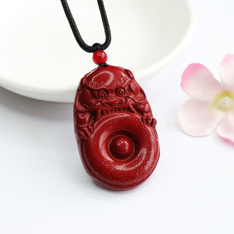 Cinnabar Pendant Pixiu Safe Buckle Pendant