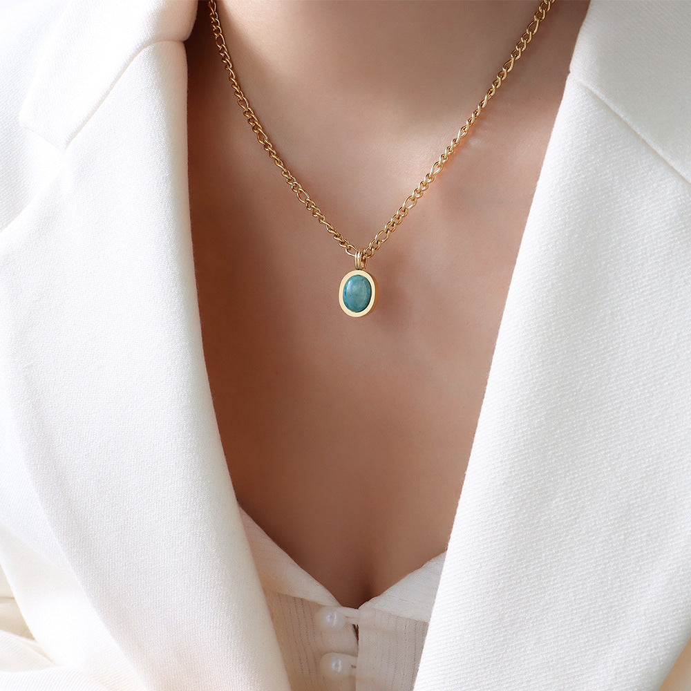 Natural Tianhe Stone Pendant Necklace with Bohemian Charm - Elegant Fashion Jewelry for Women