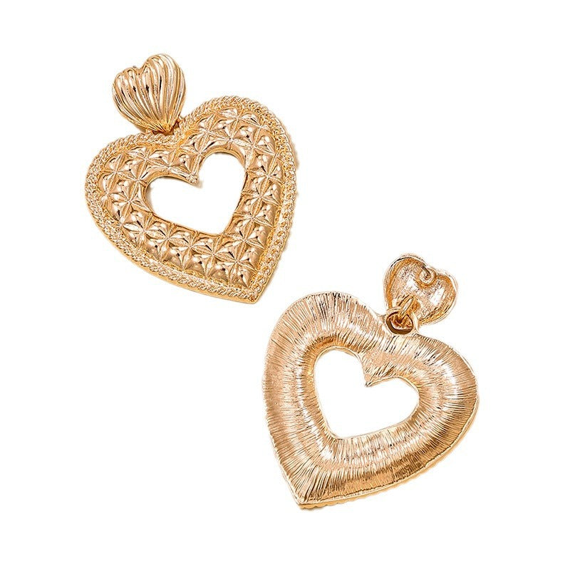 Exaggerated Retro Love Swing Earrings - Vienna Verve Collection