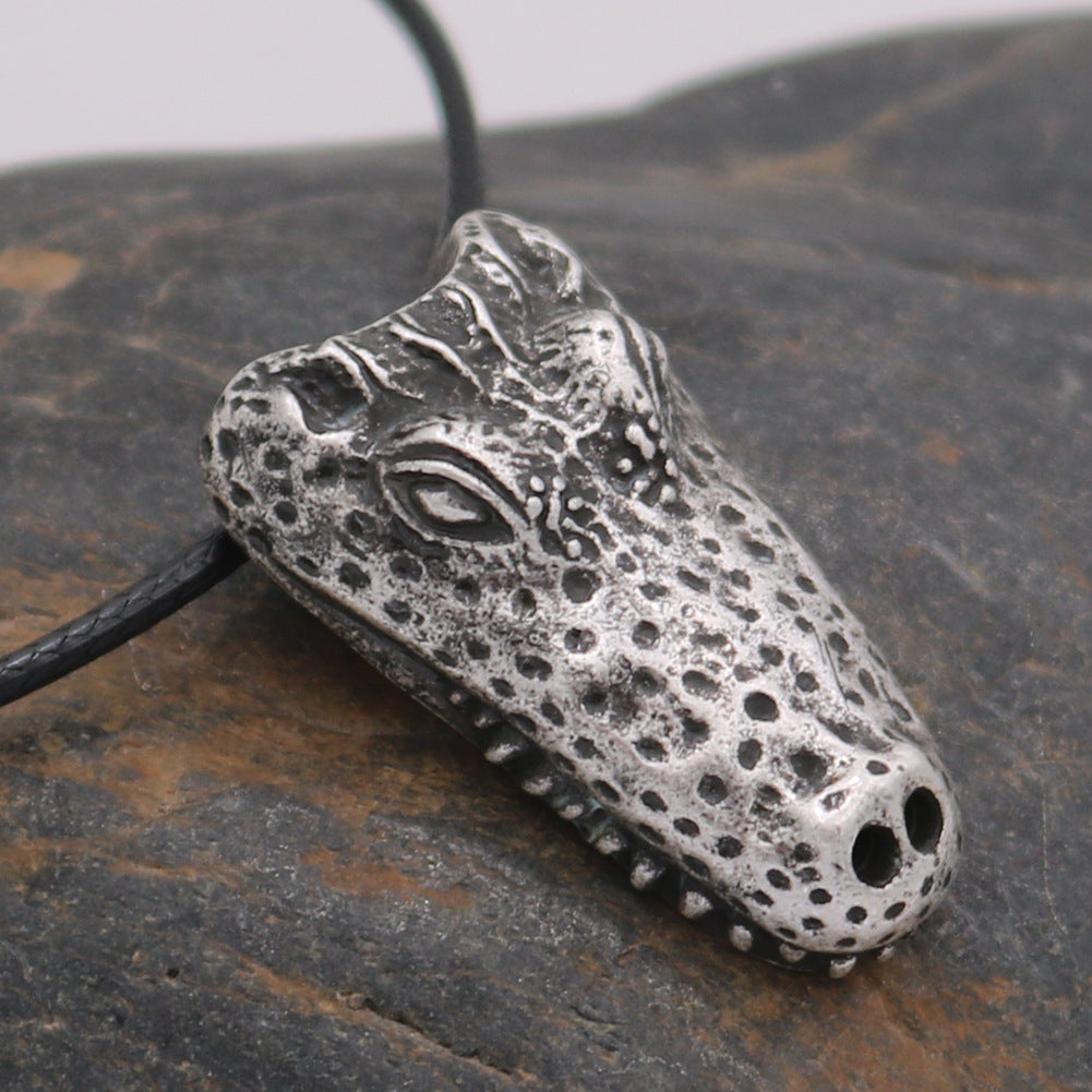 Viking Bullhead Metal Necklace - Norse Legacy Collection Men's Pendant