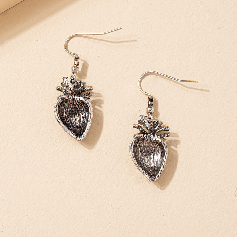 Heart Detail Asymmetrical Organ Earrings - Vienna Verve Collection by Planderful