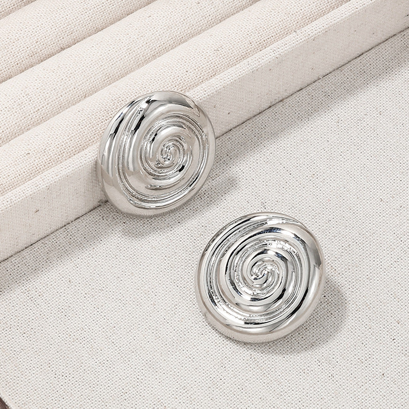 Metallic Vortex Circle Earrings - Vienna Verve Collection