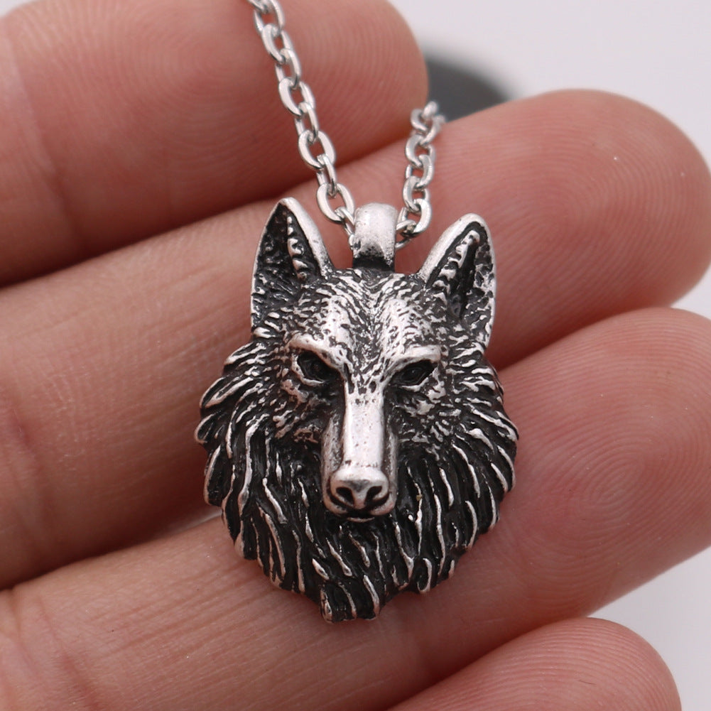 Viking Wolf Head Necklace - Norse Legacy Collection from Planderful