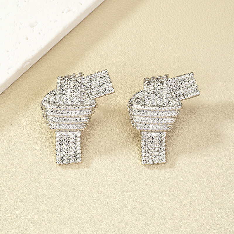 Regal Bow Textured Earrings - Planderful Vienna Verve Collection