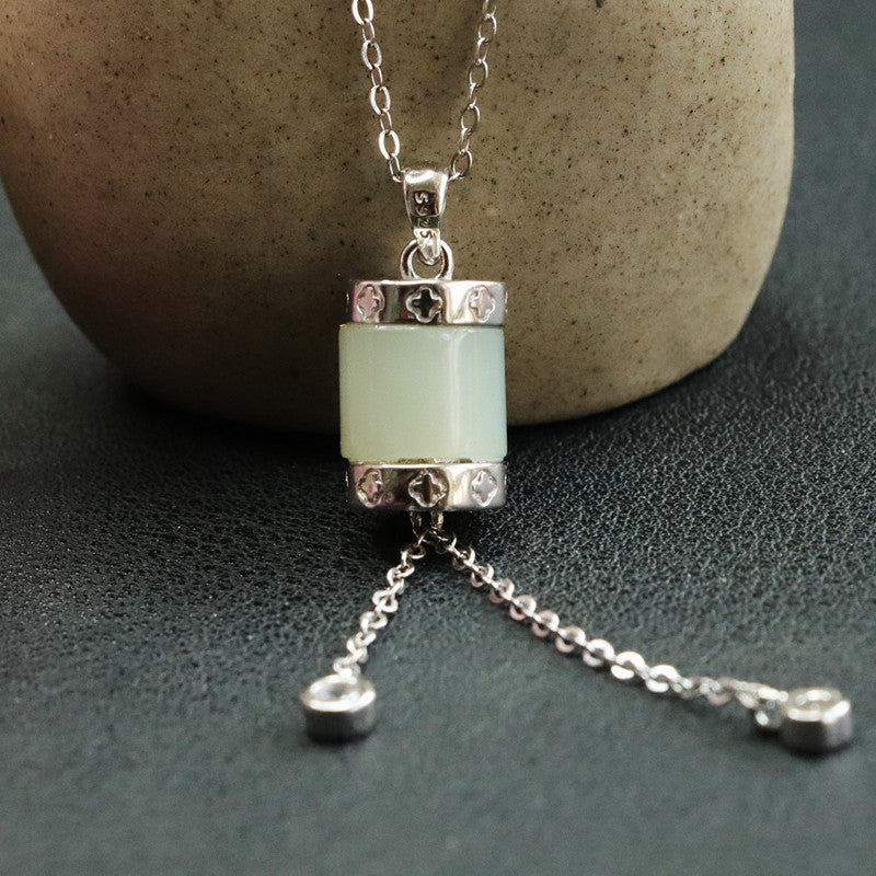 Fortune's Favor Sterling Silver Jade Necklace