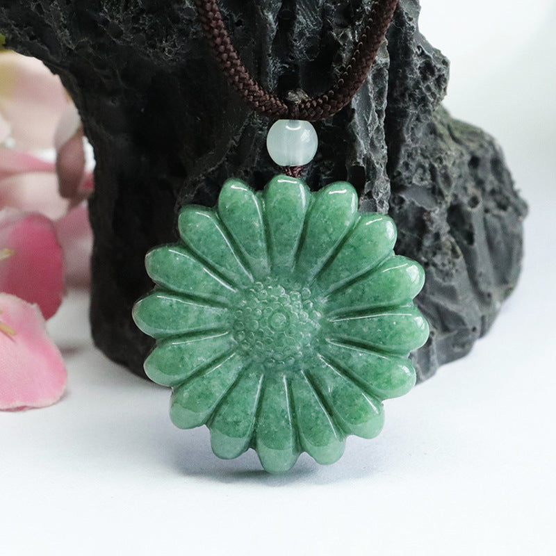 Jade Flower Fortune Pendant