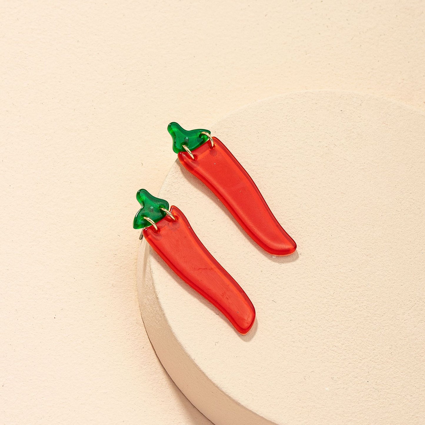 Exaggerated Red Pepper Earrings Set - Vienna Verve Collection