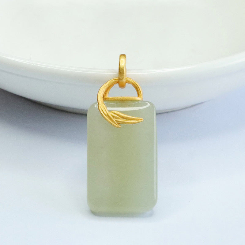 S925 Sterling Silver Hotan Jade Pendant Necklace