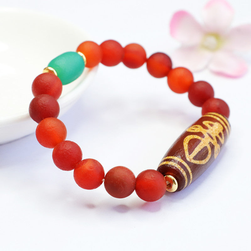 Heavenly Beads and Chalcedony Bracelet with Red Agate