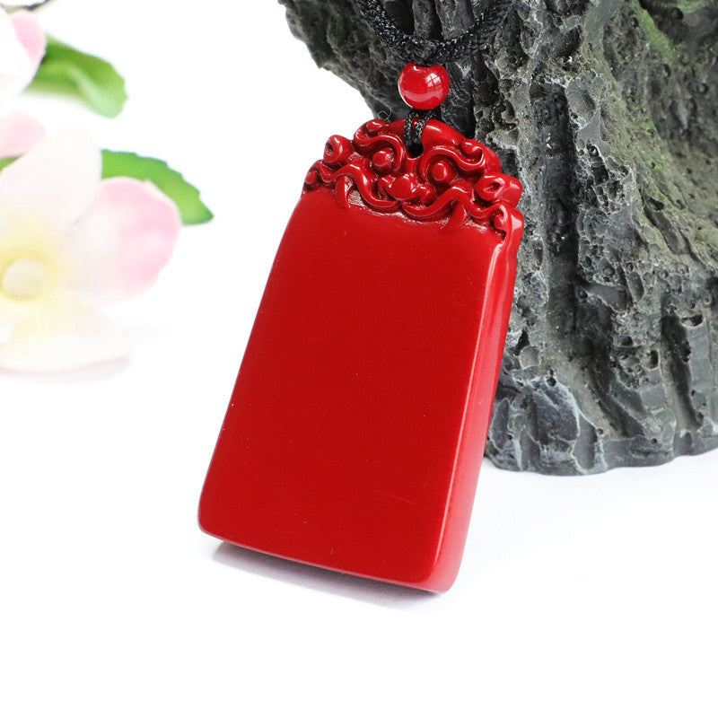 Majestic Pixiu Fortune Sterling Silver Pendant with Cinnabar Stone