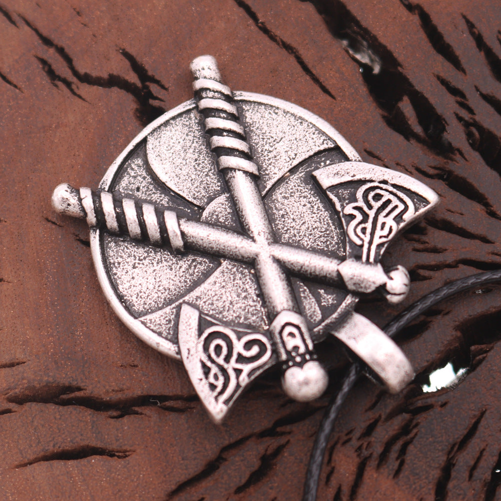 Viking Warrior Zinc Alloy Pendant Necklace for Men - Norse Legacy Collection