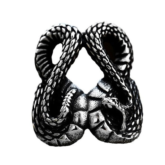 Retro European and American Men's Titanium Steel Snake Ring - Wholesale Cross-Border AliExpress Supply