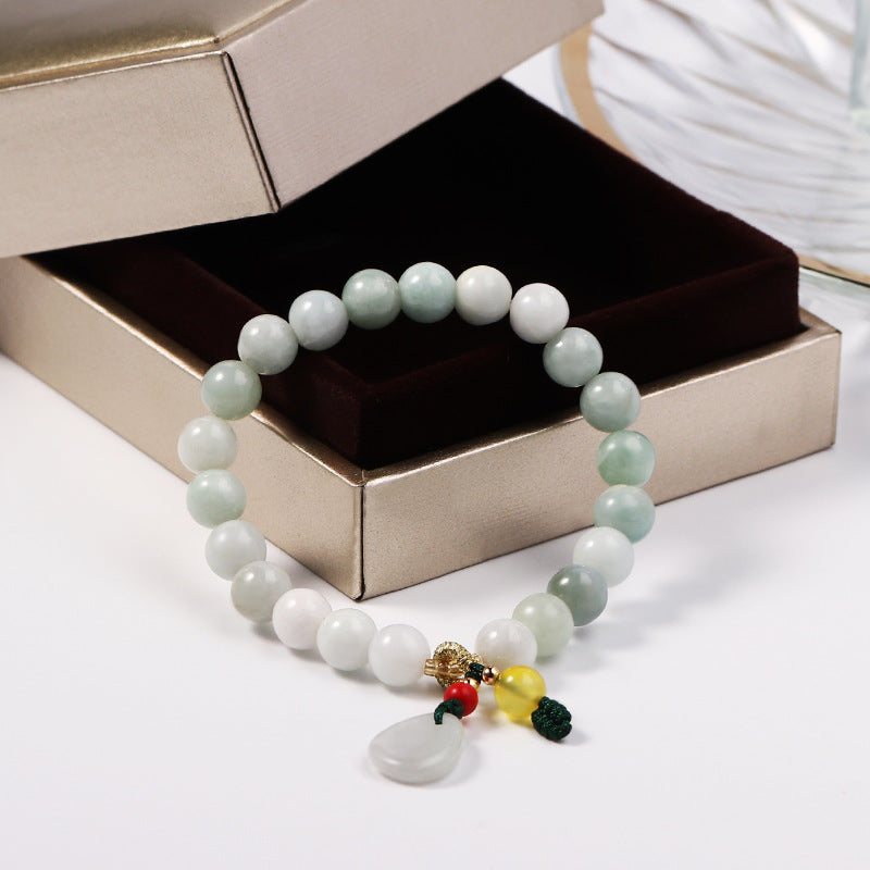 Elegant Jade Leaf Bracelet for Women - Sterling Silver with Wholesale Availability