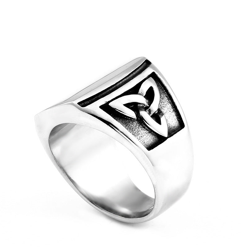 Vintage Viking Celtic Knot Titanium Steel Ring for Men - Personalized European and American Fashion