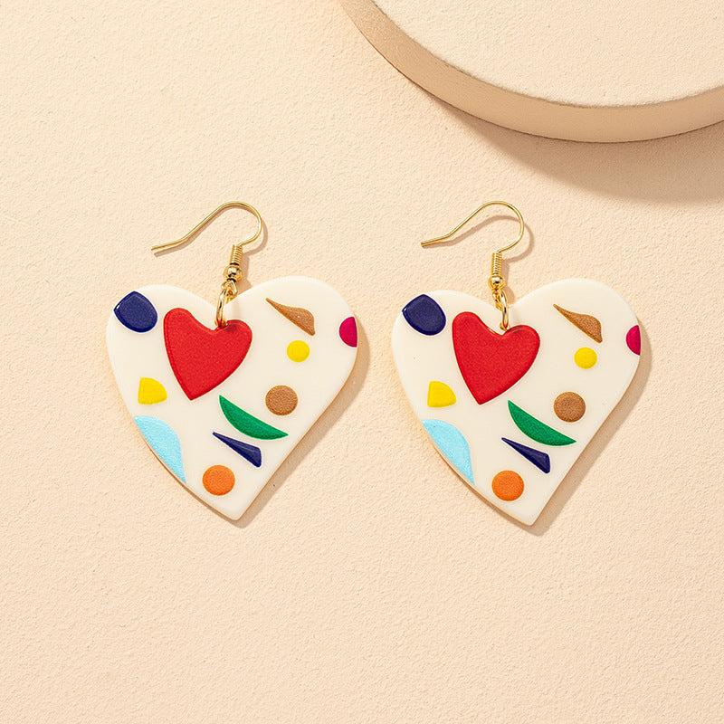 Heartfelt Summer Vibes Acrylic Paint Earrings from Planderful Vienna Verve Collection