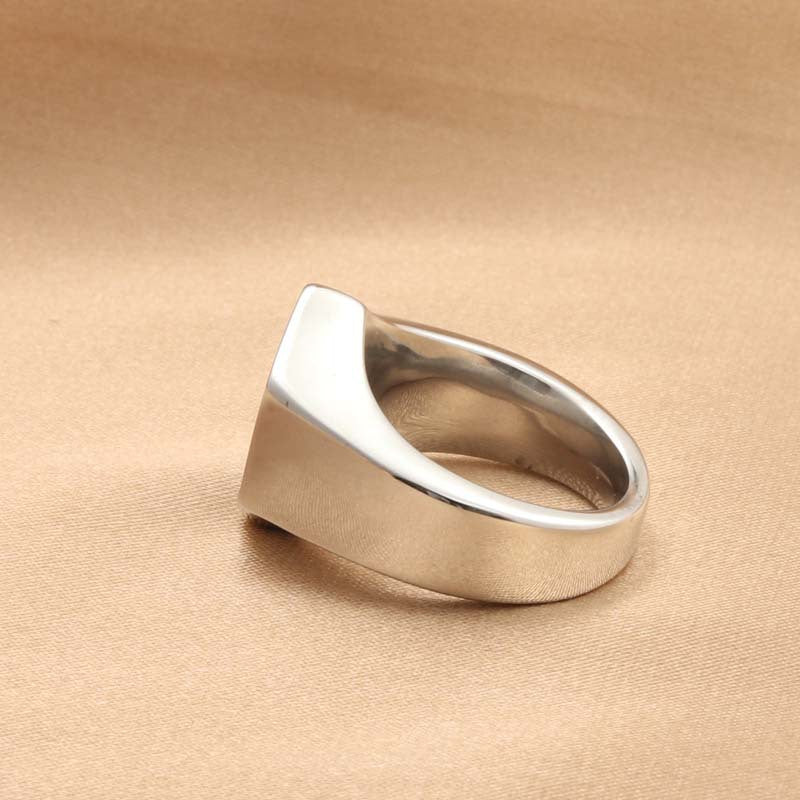 Titanium Steel Hexagonal Rhombus Ring for Men – Retro Trendy Stainless Steel Jewelry