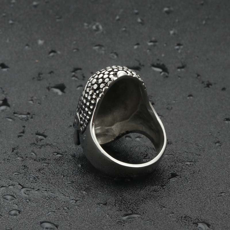 Sakyamuni Buddha Titanium Steel Ring - Stylish Retro Punk Jewelry for Men, Direct from Manufacturer