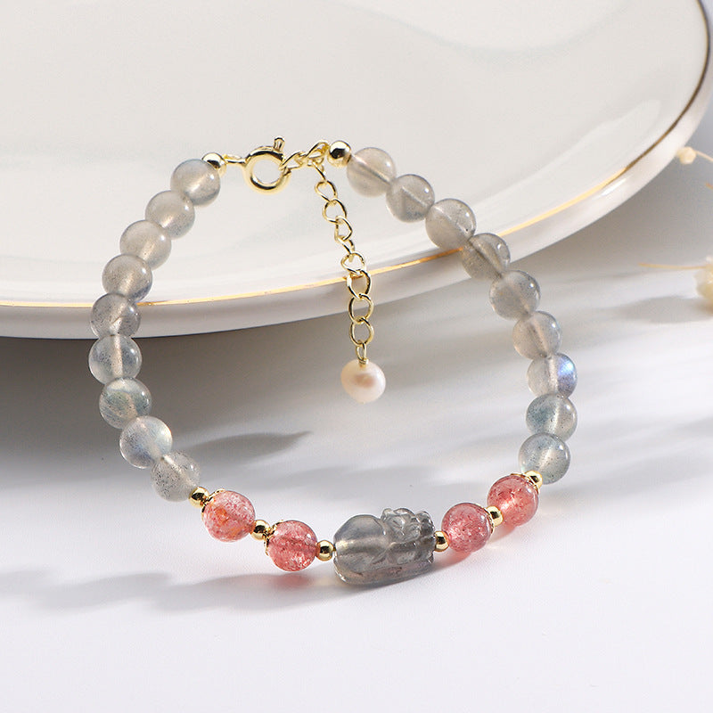 Fortune's Favor Sterling Silver Crystal Pixiu Bracelet