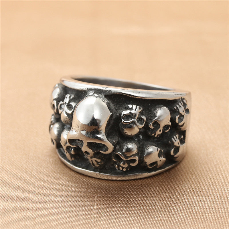 Titanium Steel Skull Ring for Men - Personalized Retro Trendy Accessory