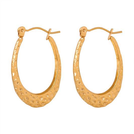 Modern Elegance: Luxe Titanium Steel Gold-Plated Geometric Earrings for Women