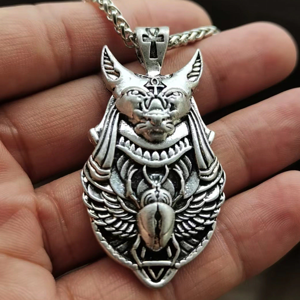 Egyptian Anubis Gold Pendant Necklace - Norse Legacy Collection