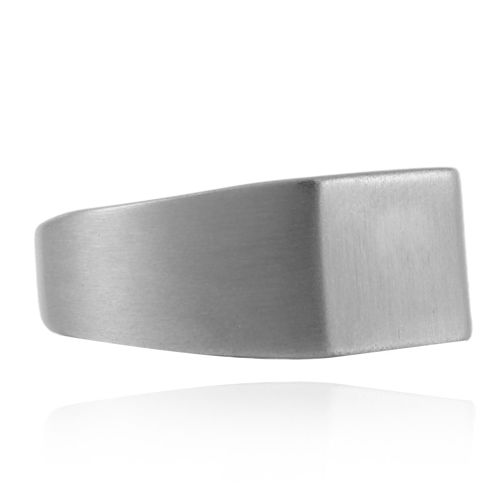 Stylish Titanium Steel Square Rings for Trendy Men and Women - Versatile Fashion Accessory