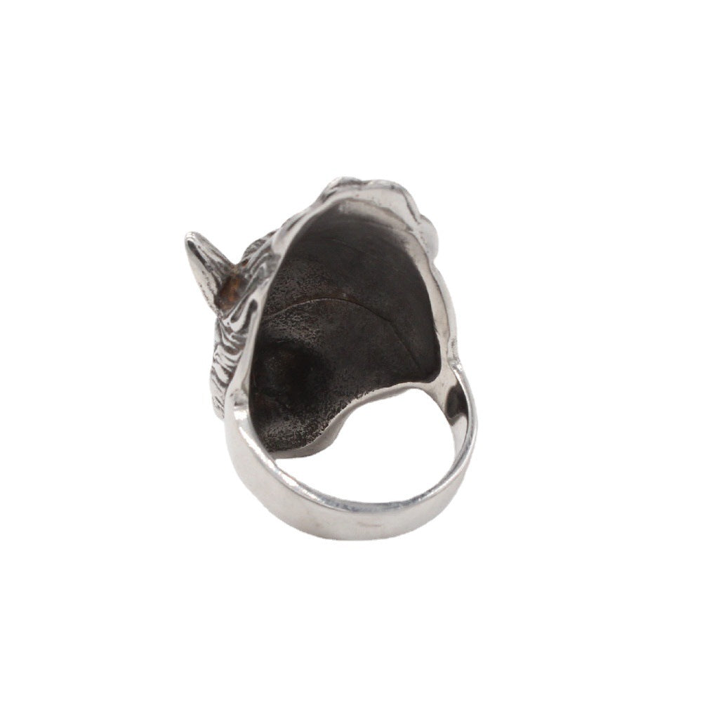 Retro Domineering Wolf Head Men's Titanium Steel Ring - Everyday Genie Collection