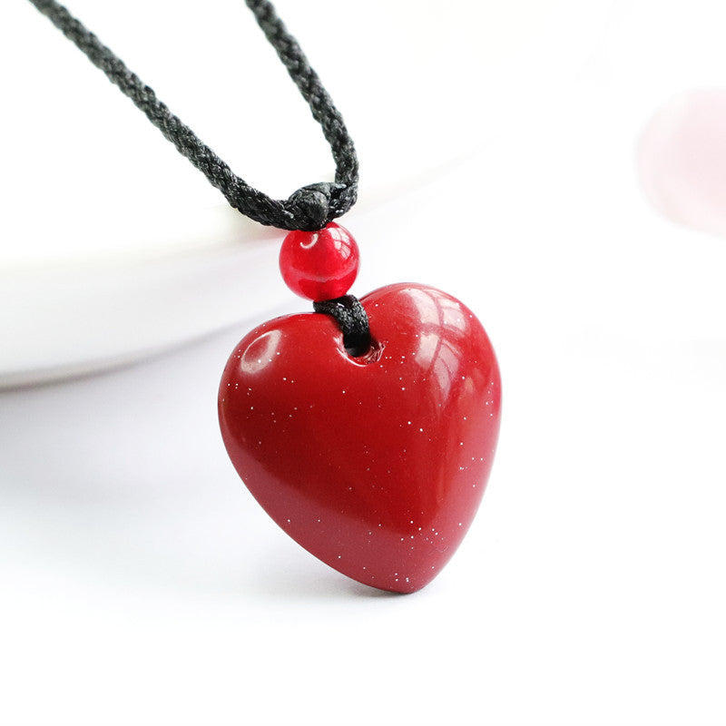 Cinnabar Stone Sterling Silver Pendant