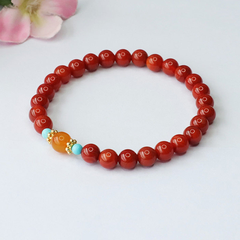 Fortune's Favor Agate and Honey Wax Amber Bracelet