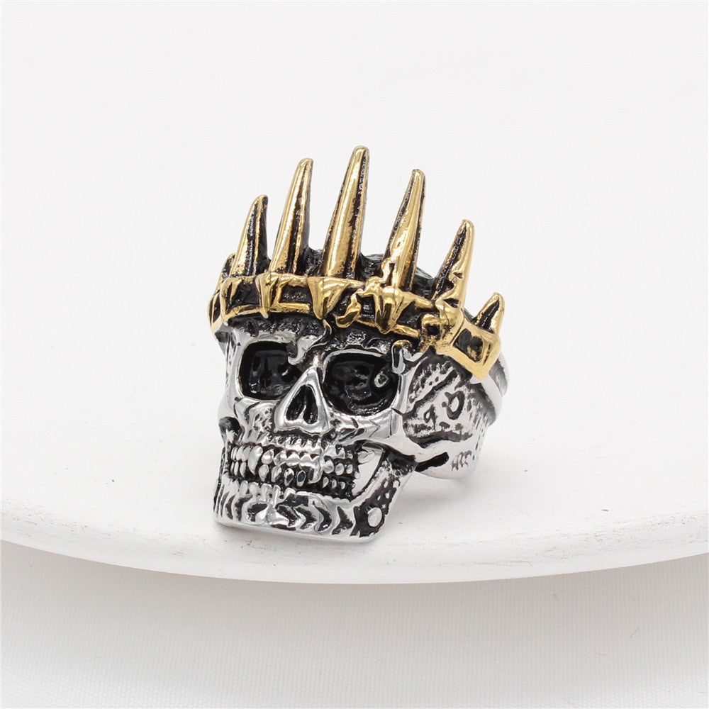 Halloween Skull King Titanium Steel Ring for Men