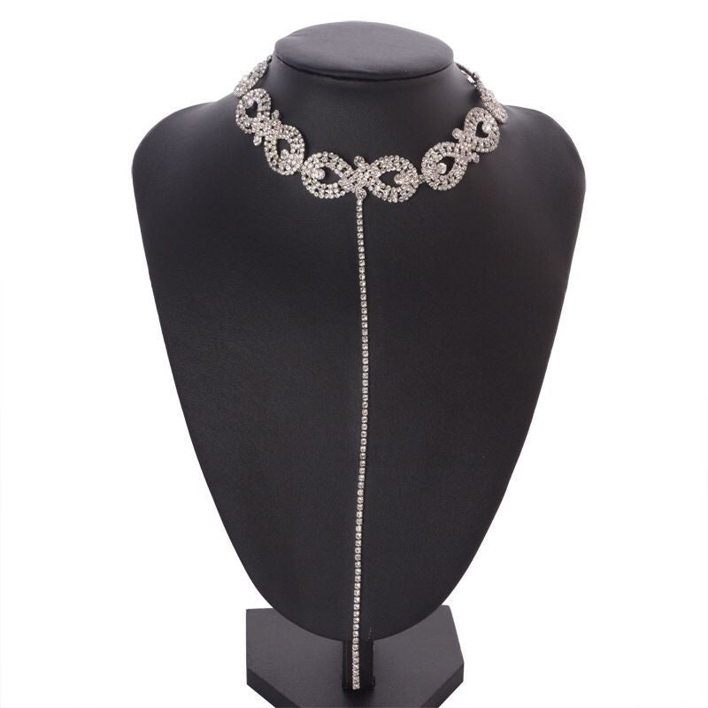 Fashionable Western Necklaces with Tassels and Multi-layer Diamond Embellishments