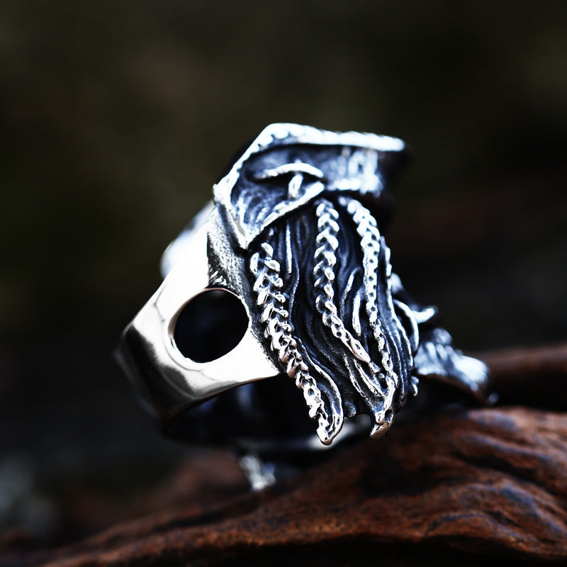 Stainless Steel Nordic Pirate Skull Ring for Men - Wholesale Titanium Steel Jewelry