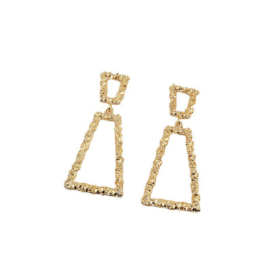 Vienna Verve Metal Geometric Square Earrings - Elegant Cross-border Trade Fashion Piece