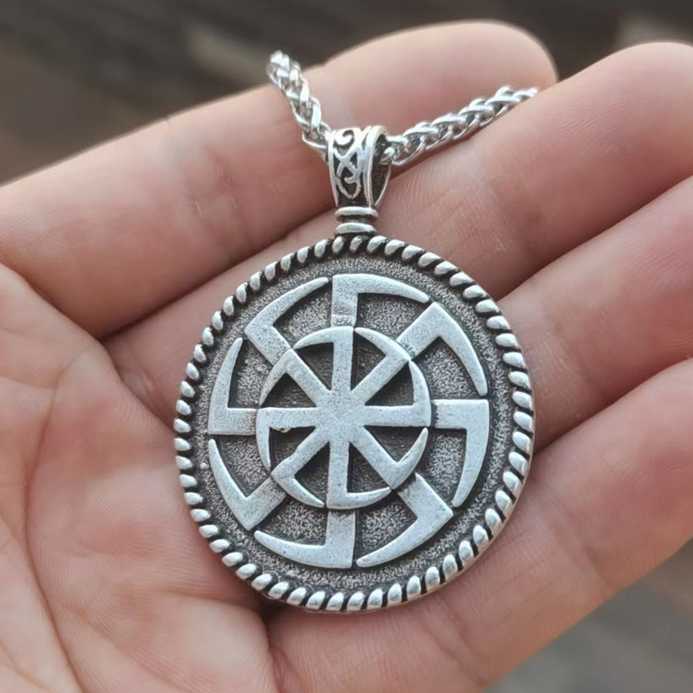 Viking Kolovrat Slavic Talisman Sun Wheel Necklace - Norse Legacy Collection