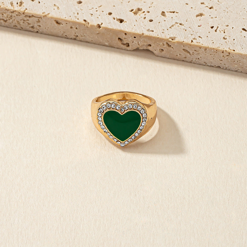 Vienna Verve Collection: Elegant High Color Protection Oil Dropping Love Ring