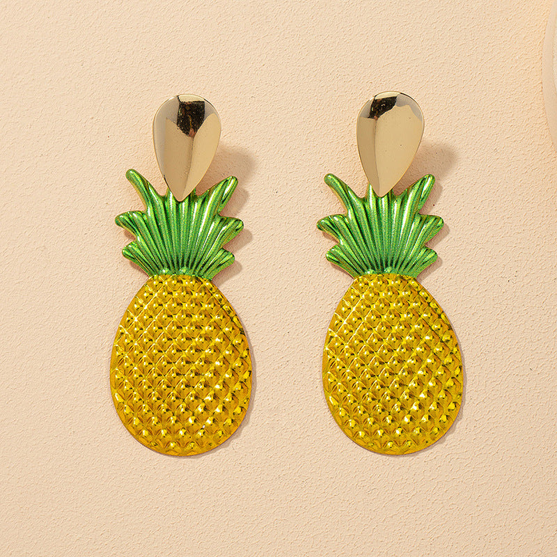 Exaggerated Fashion: Colorful Pineapple Earrings with Cross-Border Appeal