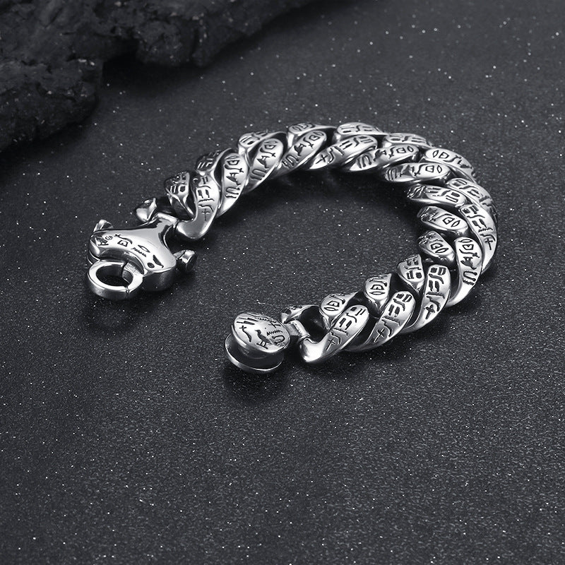 Titanium Steel Egyptian Pattern Bracelet for Men - Punk Retro Domineering Design