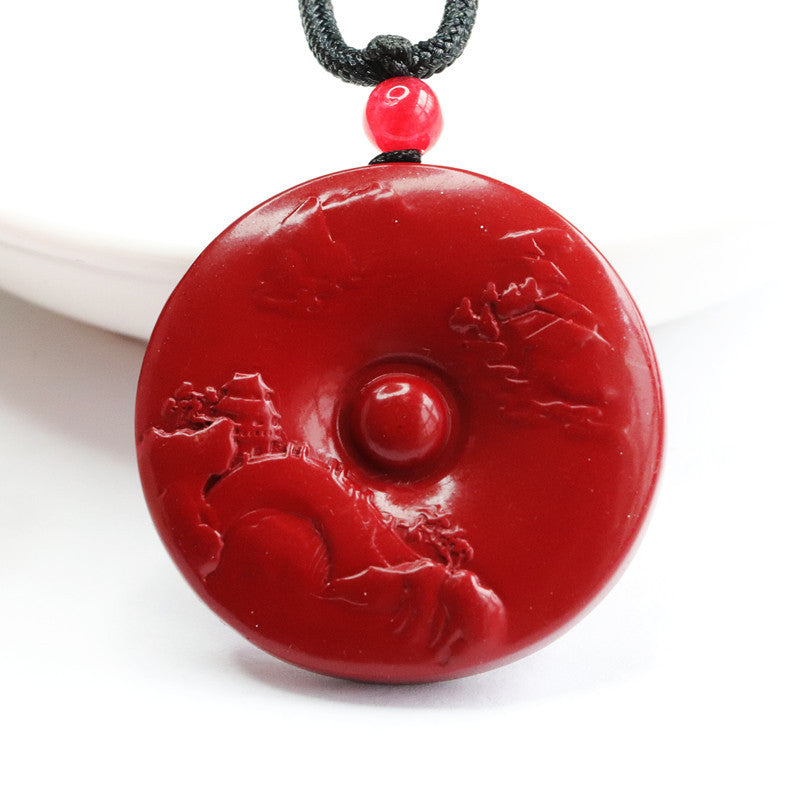 Cinnabar Pendant Purple Gold Sand Landscape Pingan Brand Pendant