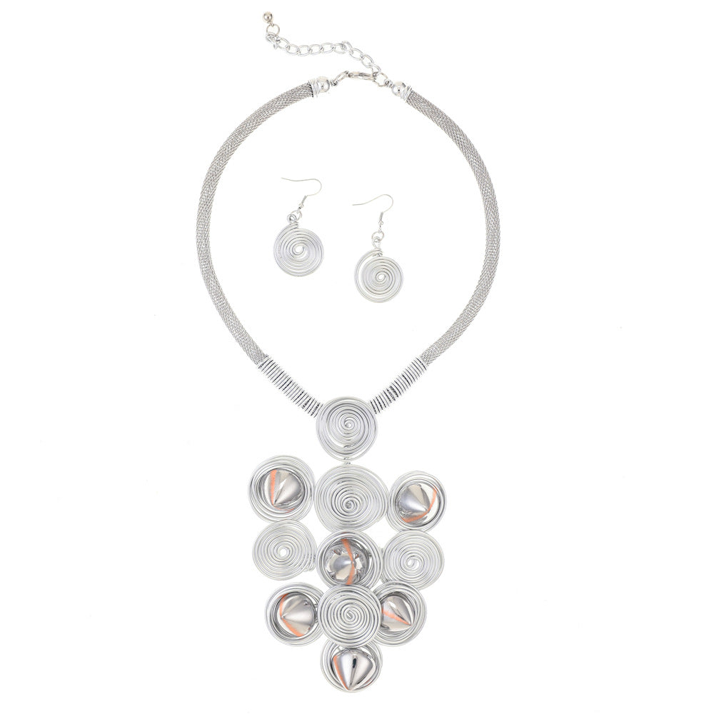 Bohemian Aluminum Wire Necklace Set - Savanna Rhythms Collection