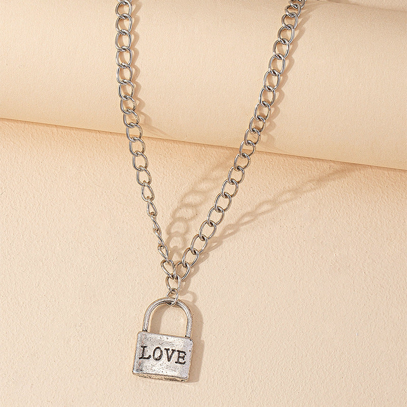 Chic Lock Necklaces with Personalized Love Pendants