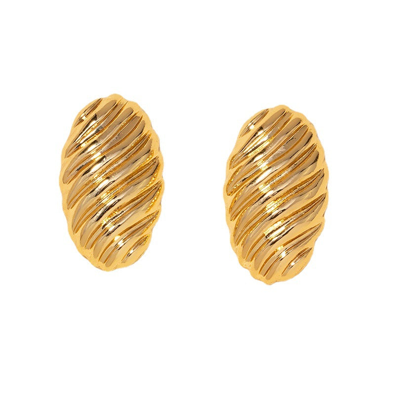 European and American Metal Texture Earrings Set - Vienna Verve Collection