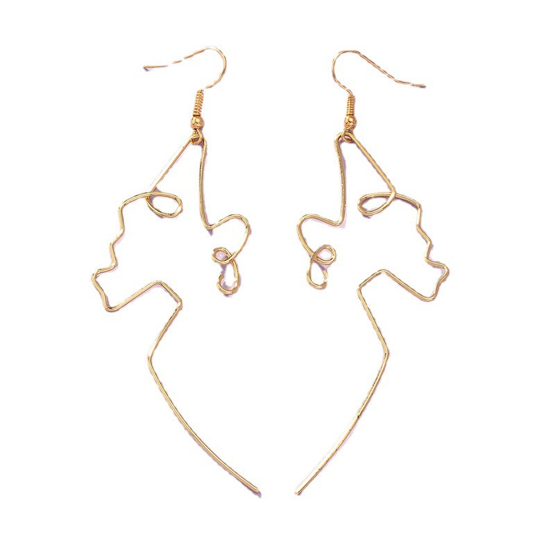 Exaggerated Abstract Figure Earrings Set - Vienna Verve Collection