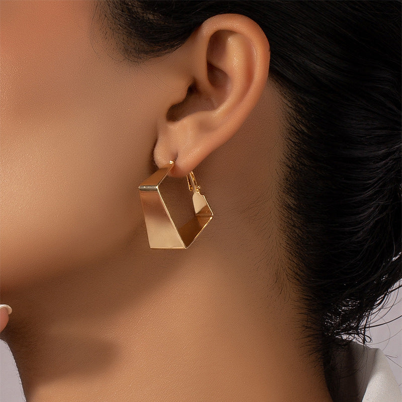 Geometric Retro Earrings with French Flair