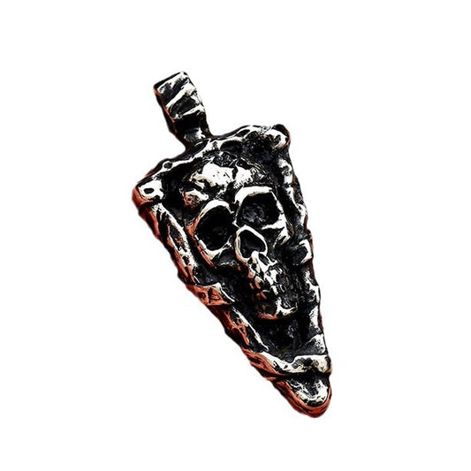 Titanium Steel Skull Pendant with Spearhead Design - European and American Retro Jewelry for Men