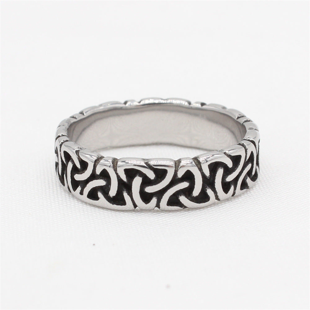 Retro Viking Celtic Titanium Steel Ring for Men