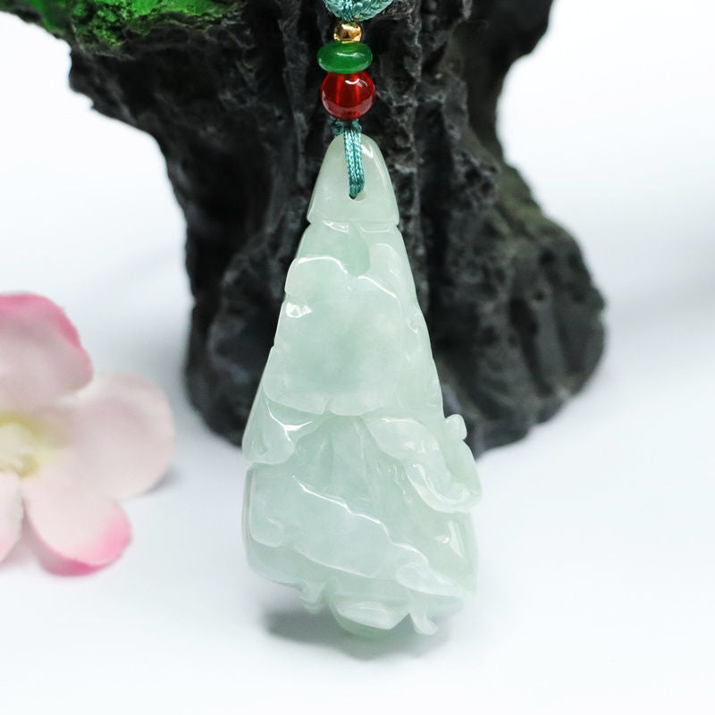 Jade Cabbage Pendant - Sterling Silver Fortune's Favor